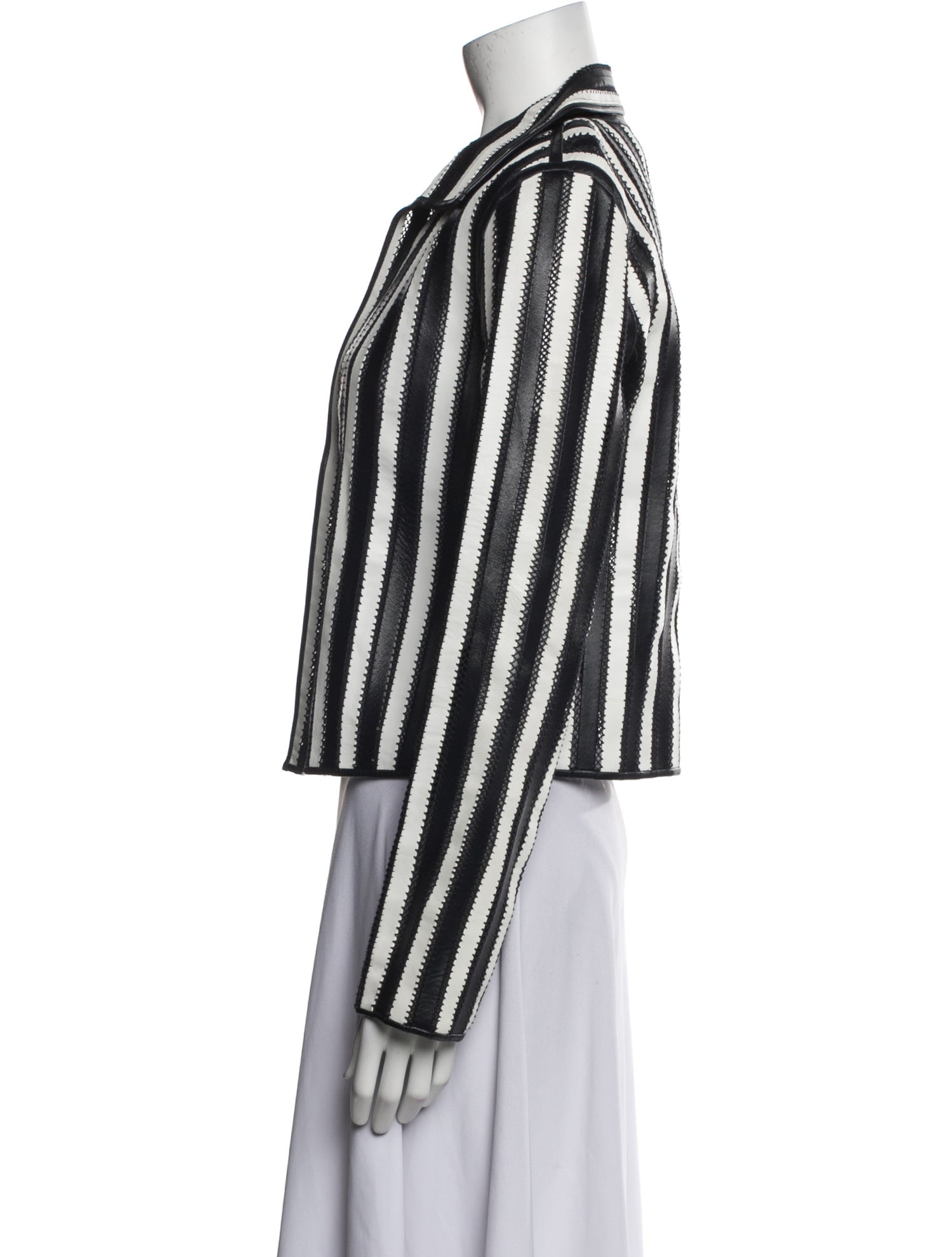 Giorgio Armani Leather Striped Jacket
