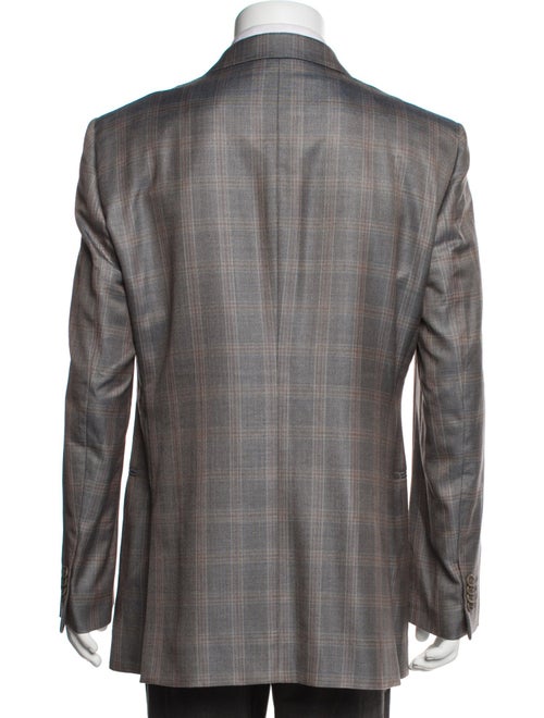 Giorgio Armani Virgin Wool Plaid Print Two-Piece Blazer