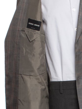 Giorgio Armani Virgin Wool Plaid Print Two-Piece Blazer