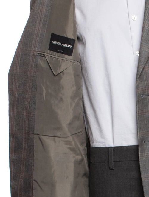 Giorgio Armani Virgin Wool Plaid Print Two-Piece Blazer