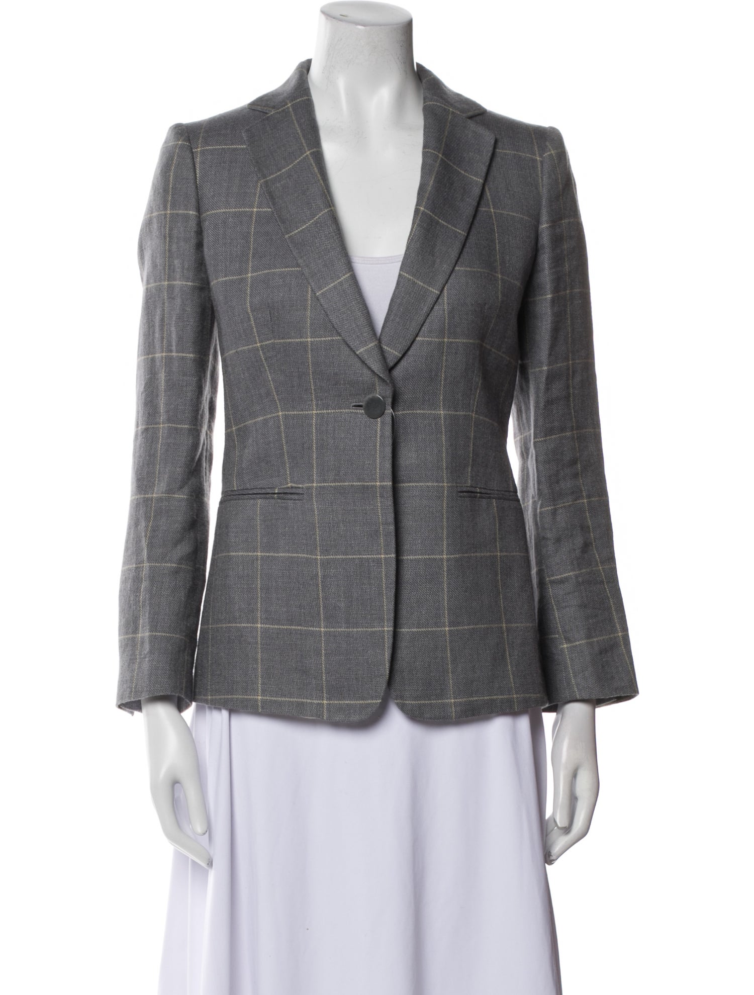 Giorgio Armani Plaid Print Blazer