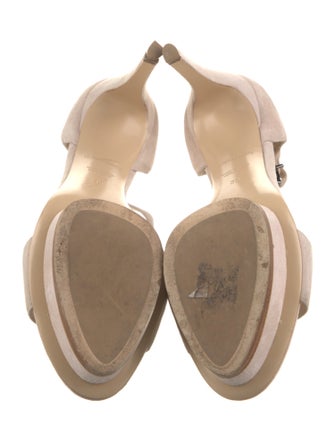 Giorgio Armani Suede T-Strap Sandals