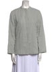 Giorgio Armani Crew Neck Long Sleeve Button-Up Top