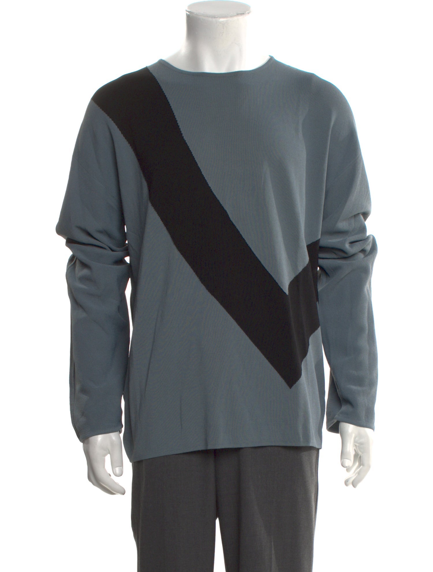 Giorgio Armani Colorblock Pattern Crew Neck Pullover