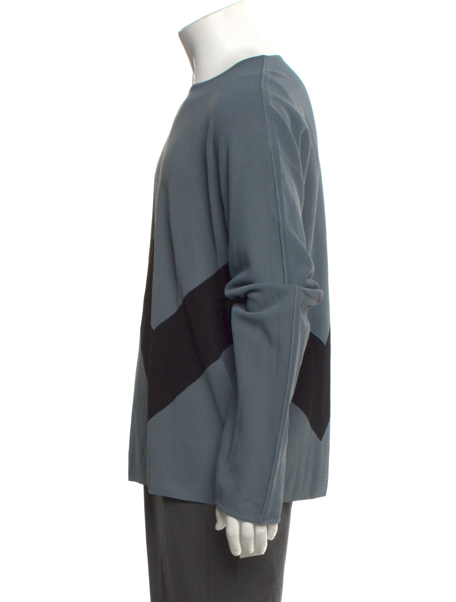 Giorgio Armani Colorblock Pattern Crew Neck Pullover