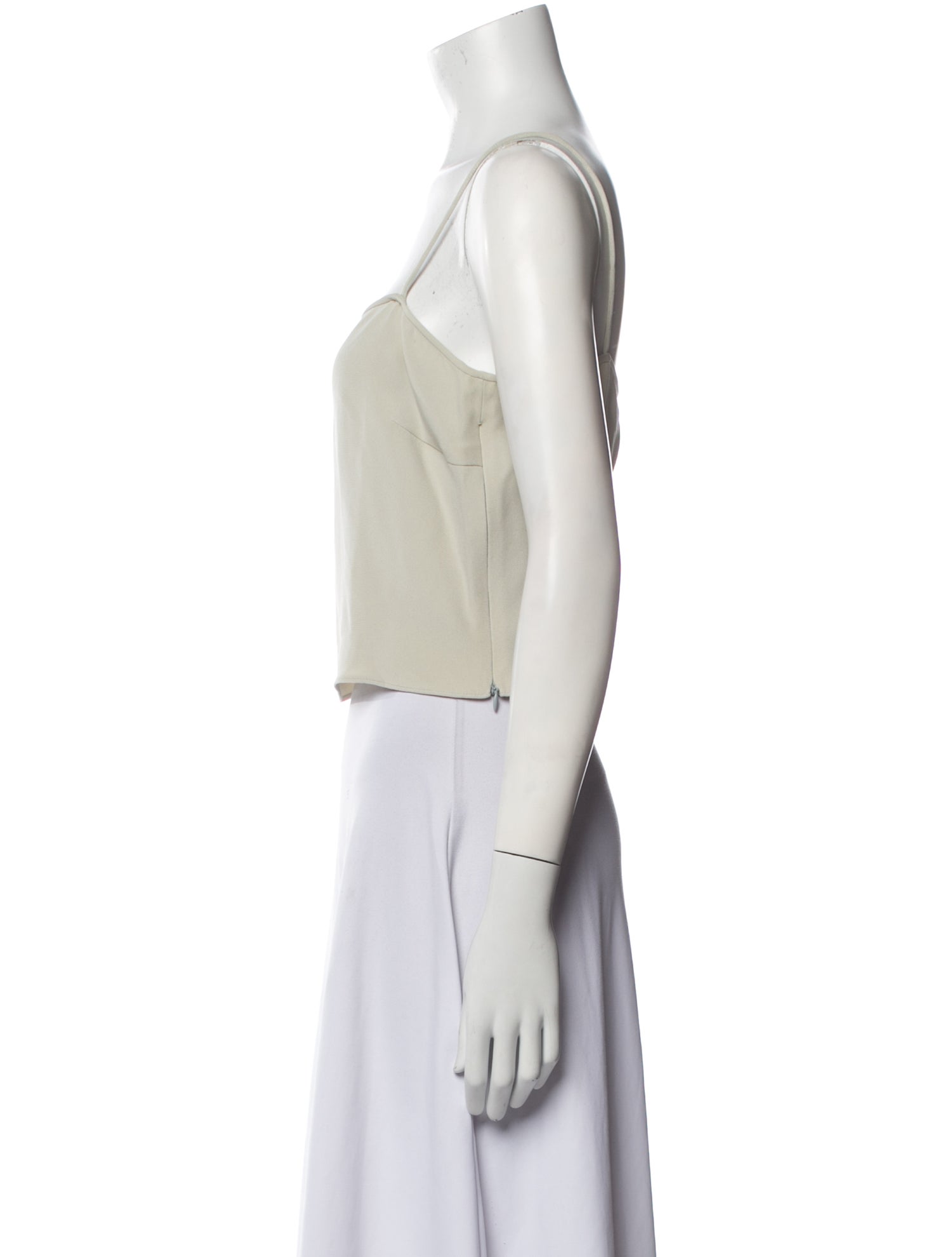 Giorgio Armani Silk Square Neckline Crop Top