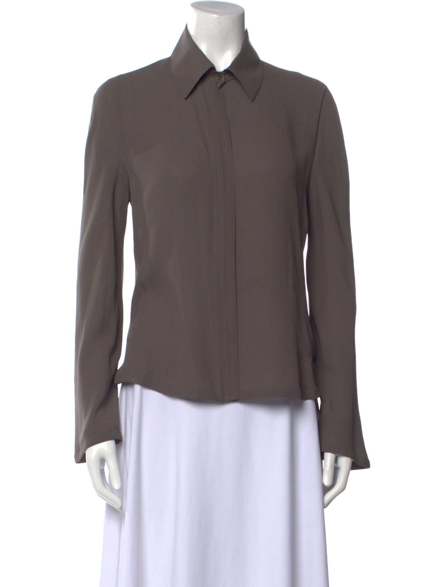 Giorgio Armani Long Sleeve Button-Up Top