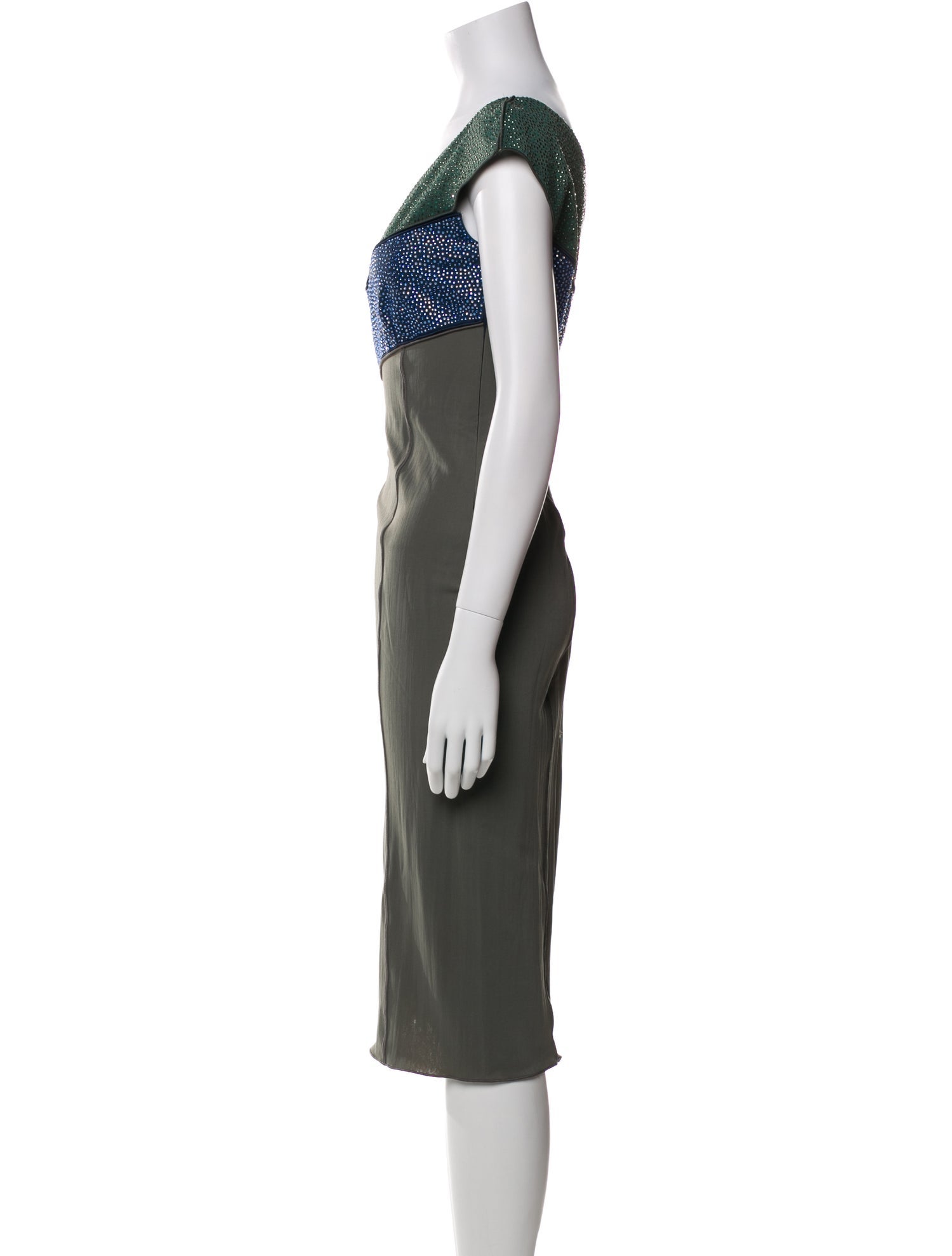 Giorgio Armani Colorblock Pattern Midi Length Dress