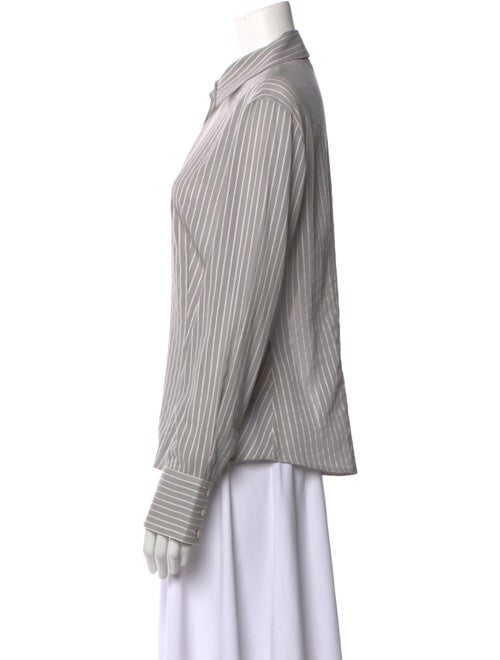 Giorgio Armani Striped Long Sleeve Button-Up Top