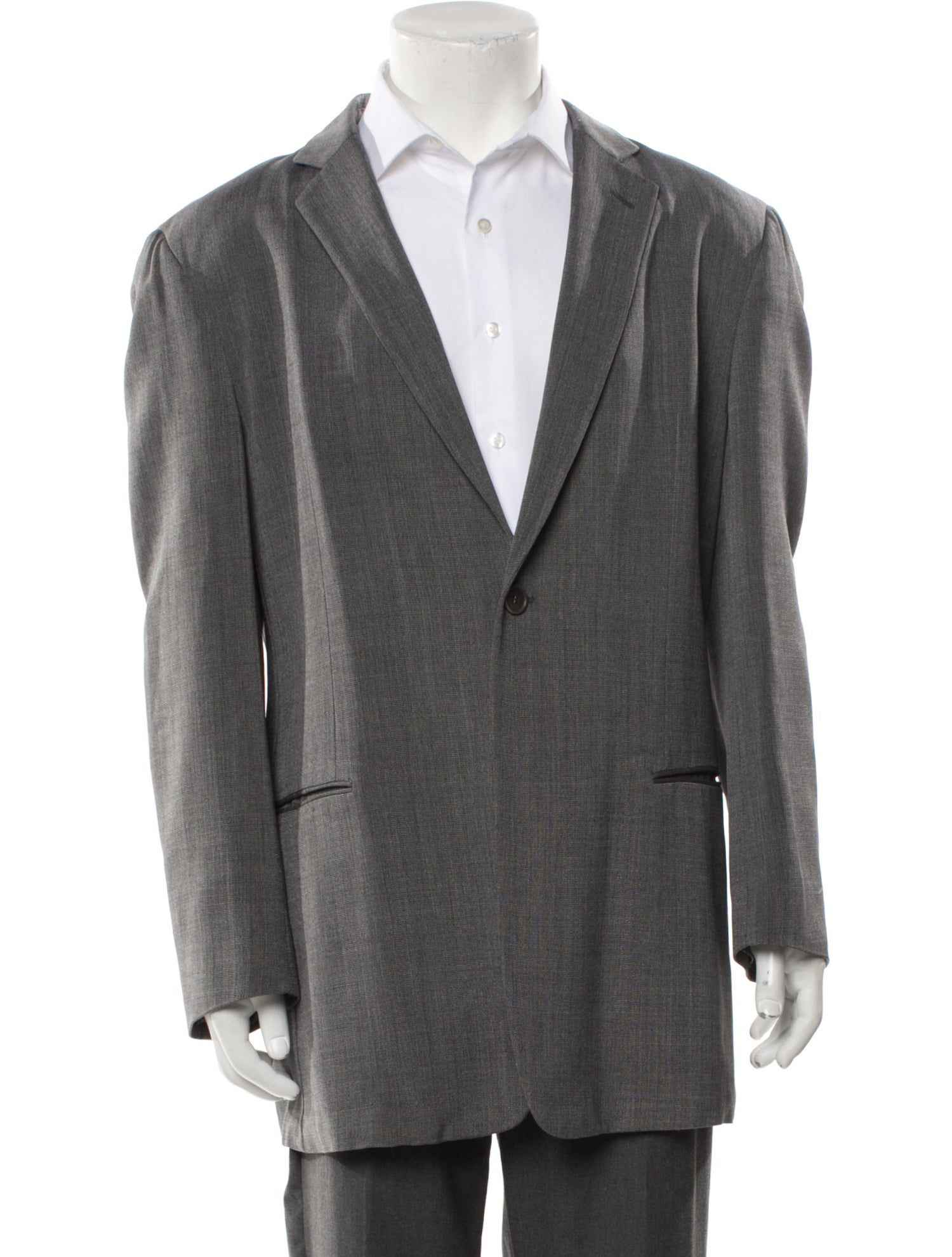 Giorgio Armani Wool Embroidered Accent Blazer
