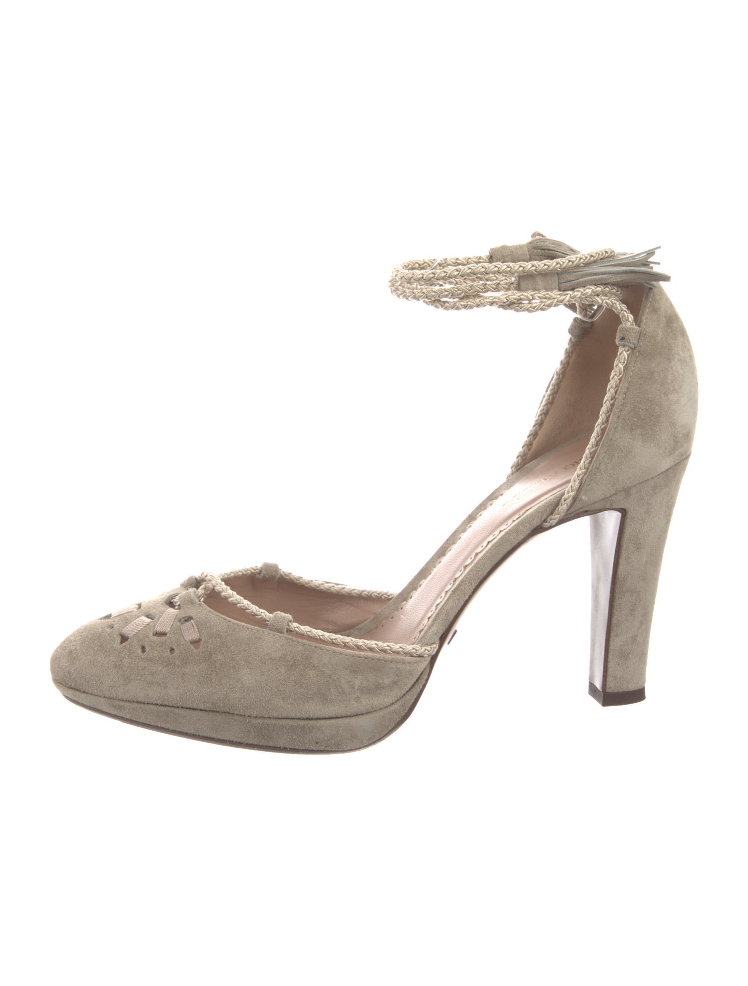 Giorgio Armani Suede Tassel Accents D'Orsay Pumps