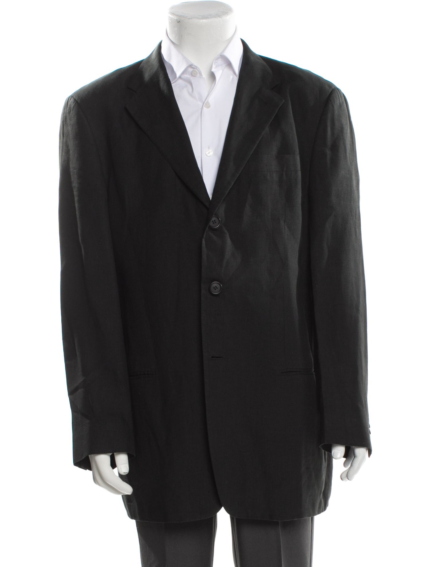 Giorgio Armani Linen Embroidered Accent Blazer