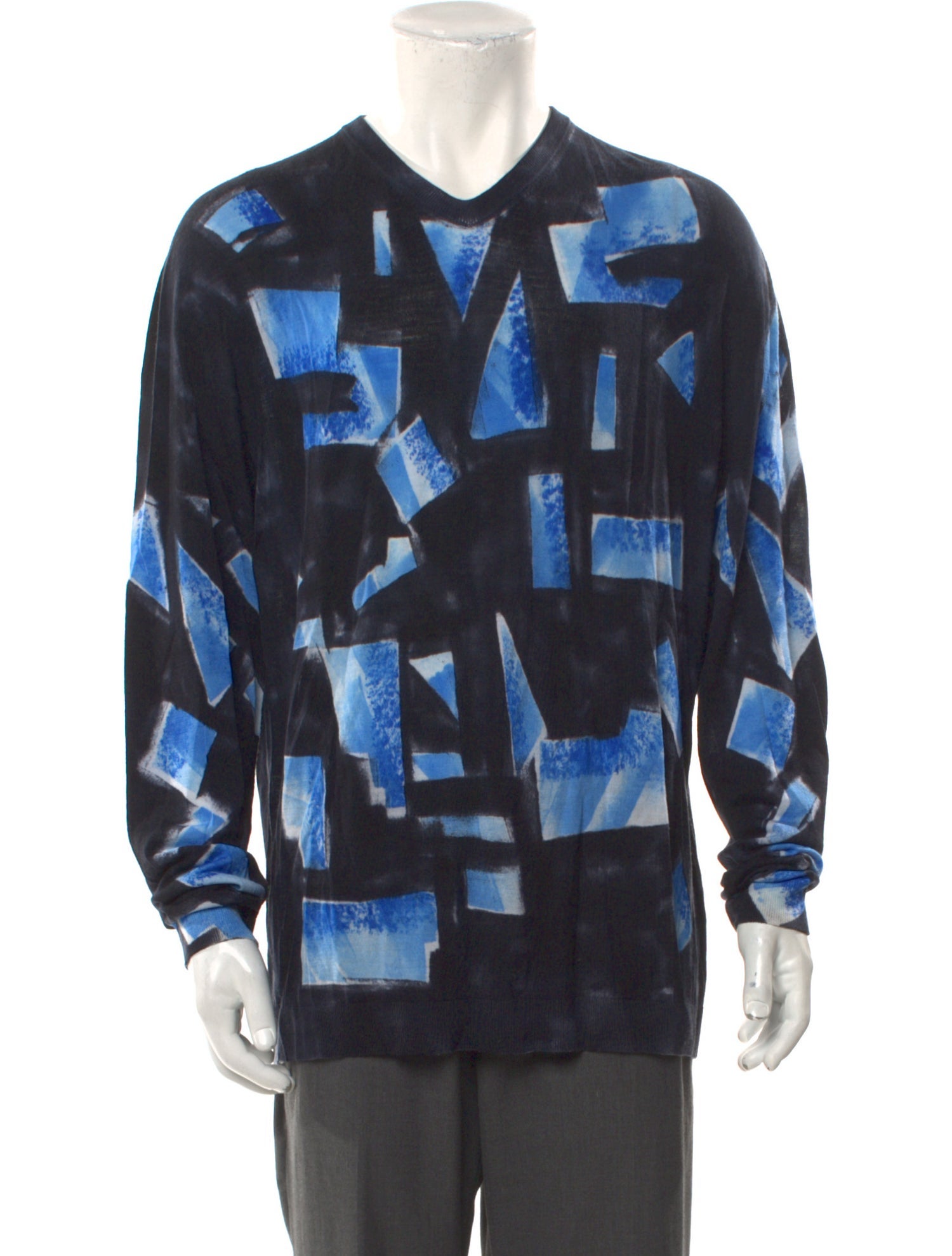 Giorgio Armani Virgin Wool Printed Pullover w/ Tags