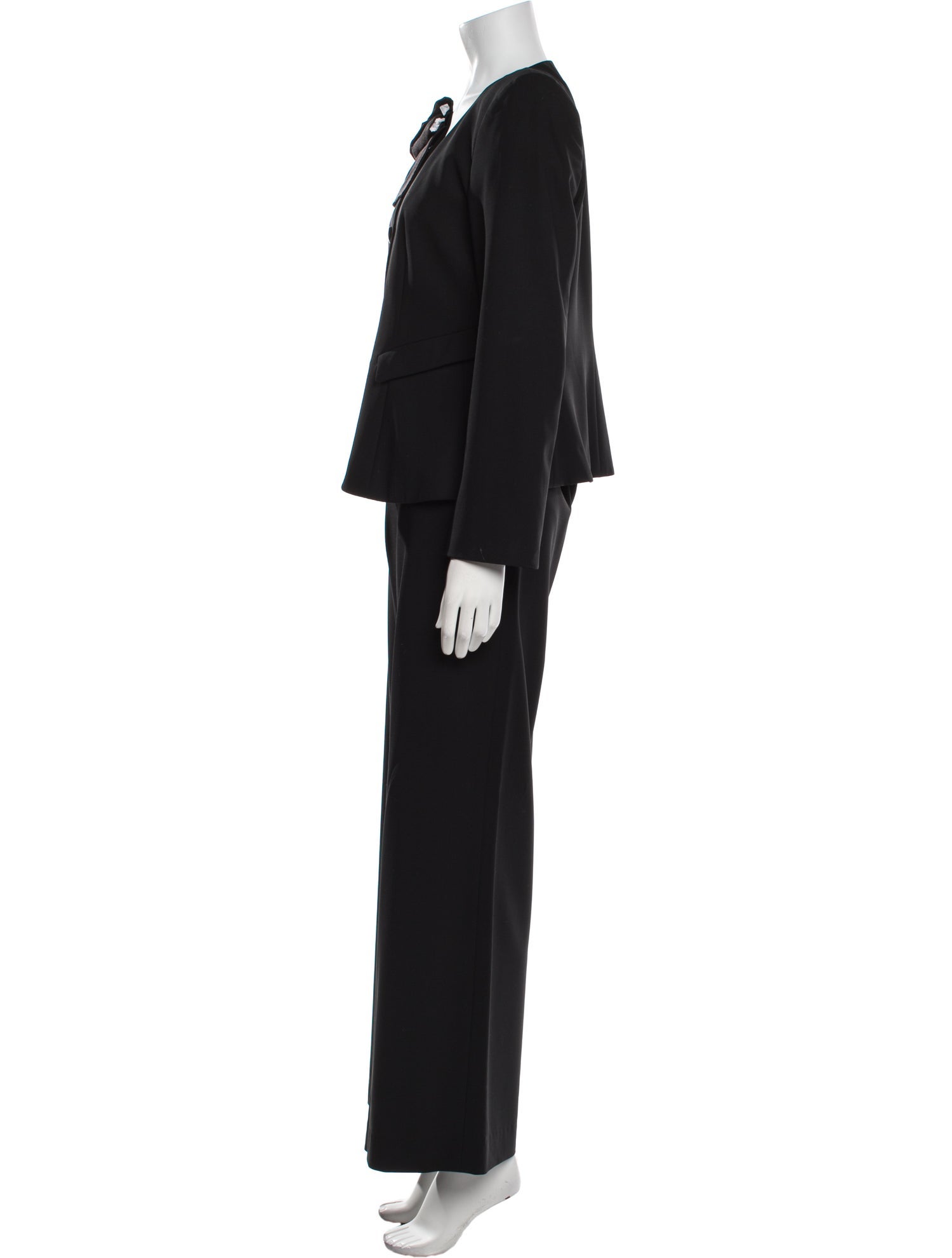 Giorgio Armani Wool Ruffle Embellishment Pantsuit