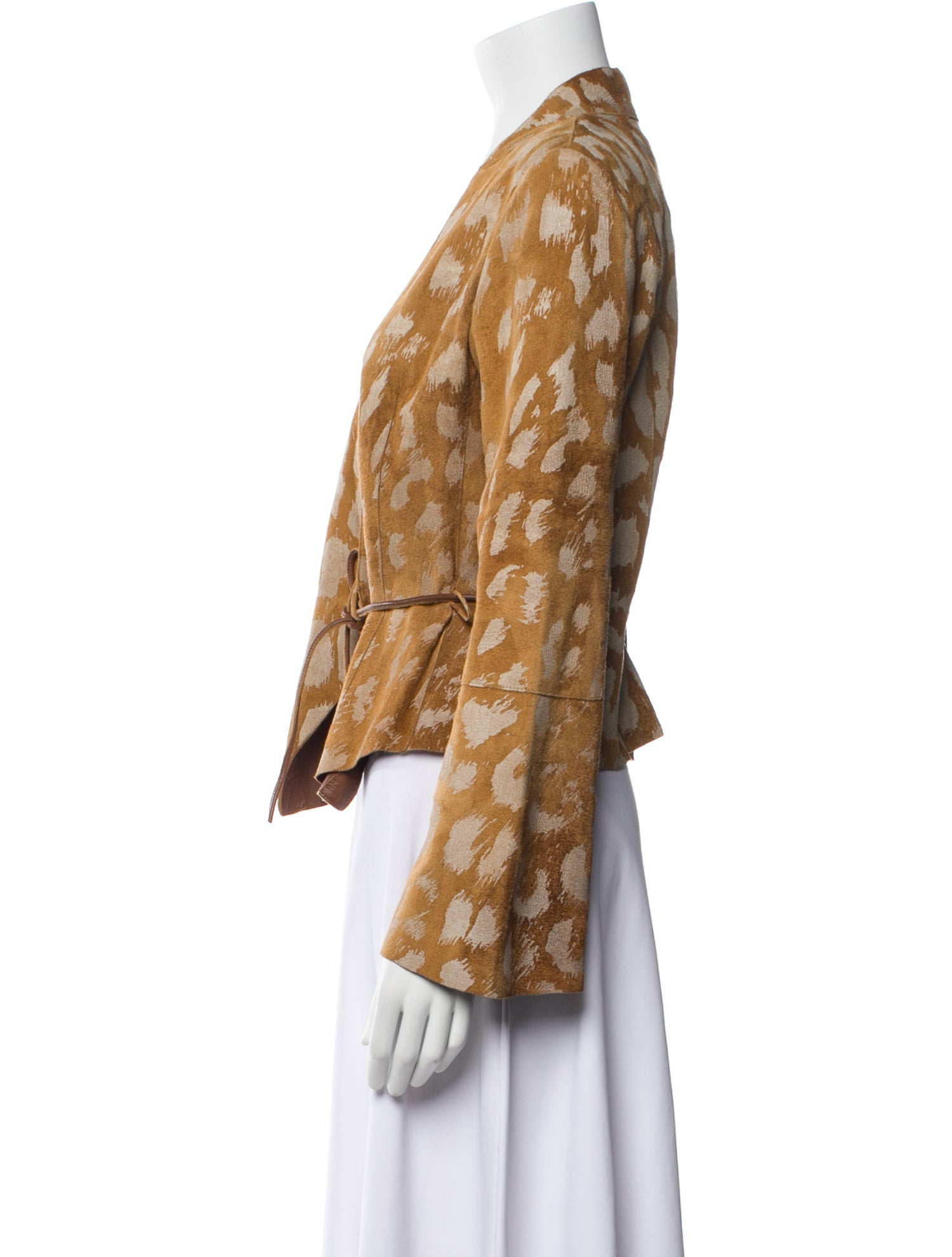 Giorgio Armani Leather Animal Print Blazer