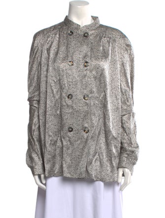 Giorgio Armani Silk Printed Button-Up Top