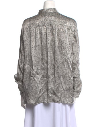 Giorgio Armani Silk Printed Button-Up Top