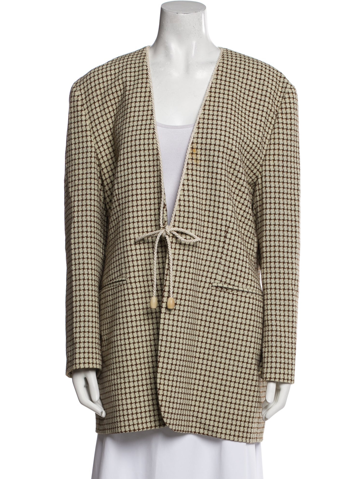 Giorgio Armani Wool Plaid Print Blazer