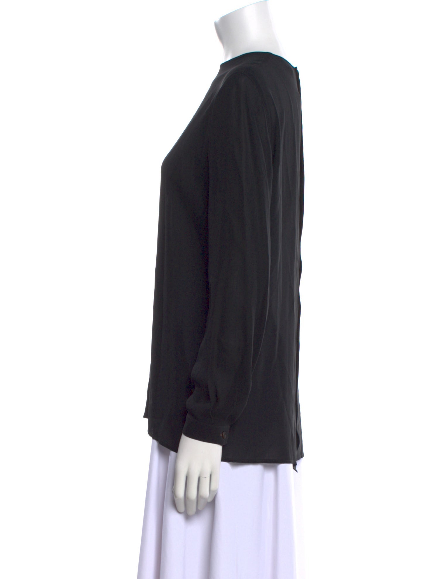 Giorgio Armani Mock Neck Long Sleeve Blouse