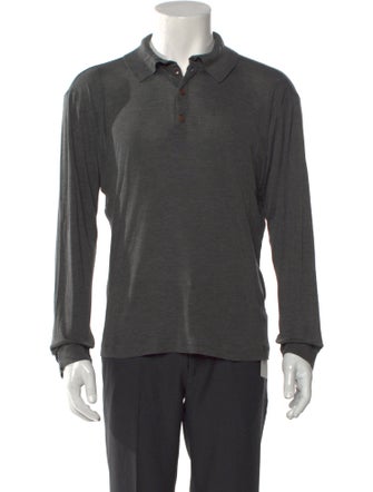 Giorgio Armani Silk Collar Polo Sweater
