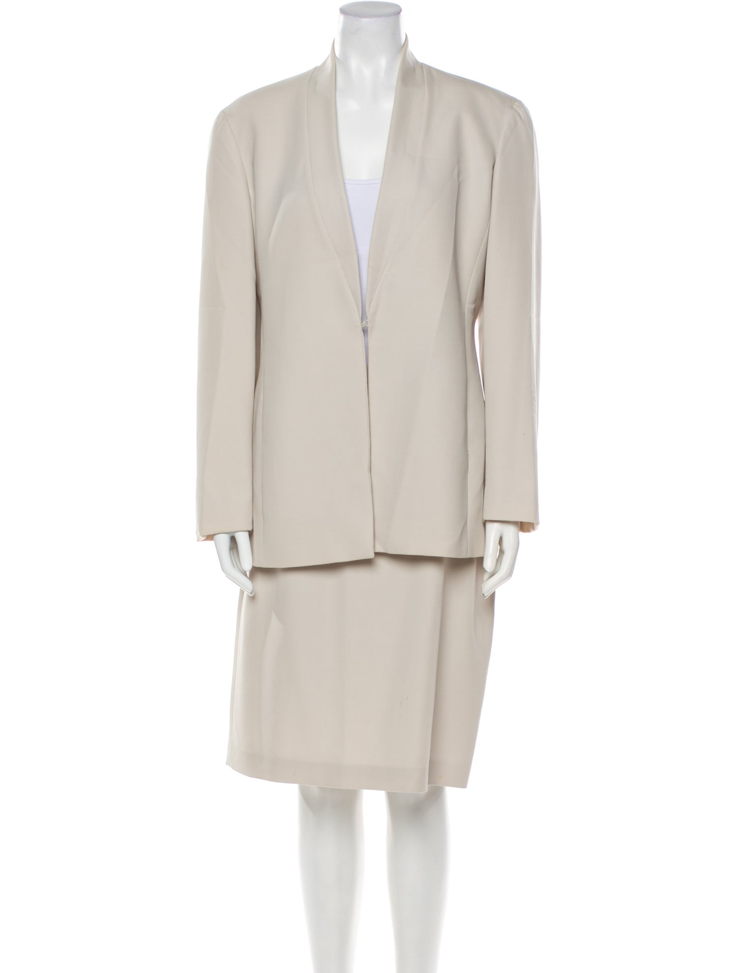 Giorgio Armani Wool Embroidered Accent Skirt Suit