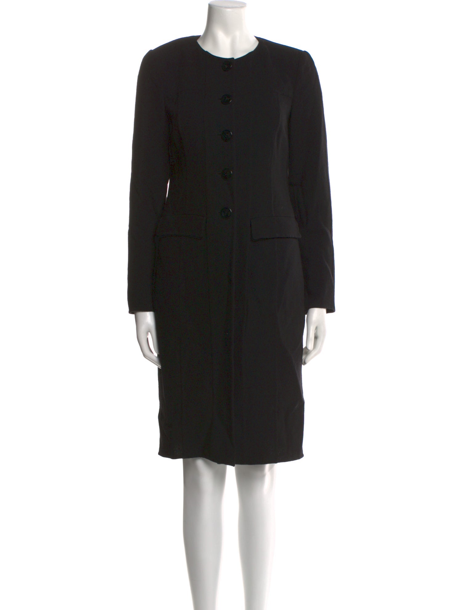 Armani Collezioni Wool Knee-Length Dress
