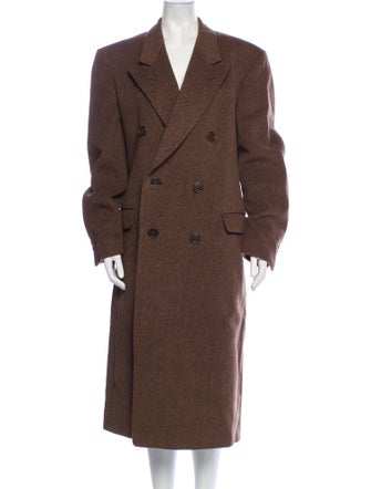 Giorgio Armani Wool Tweed Pattern Peacoat