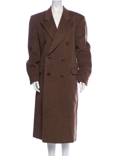 Giorgio Armani Wool Tweed Pattern Peacoat