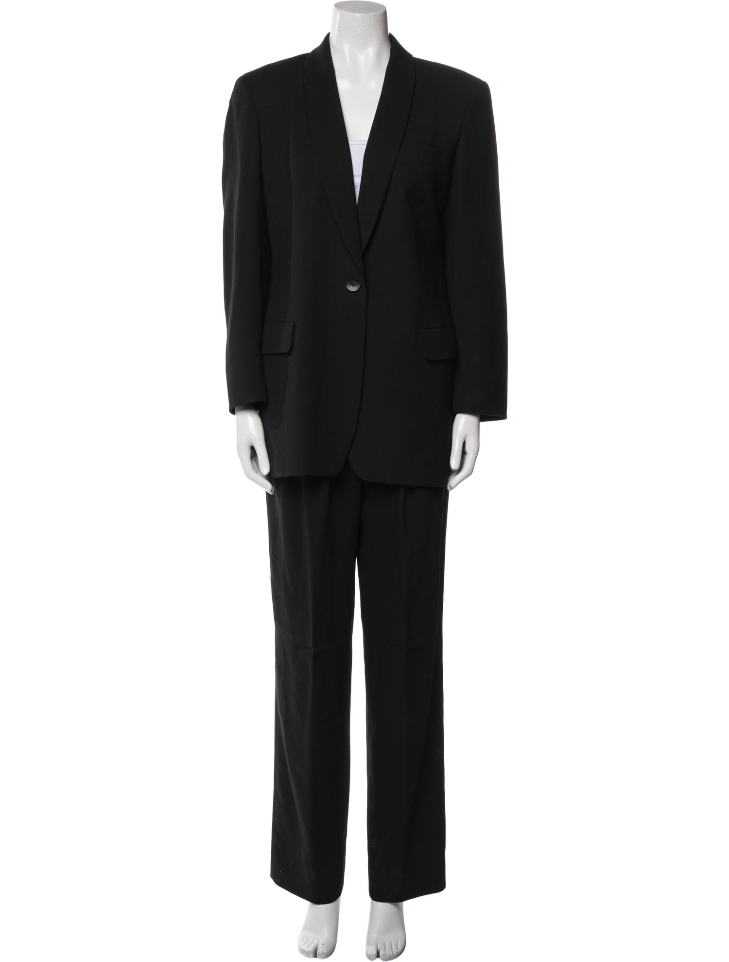 Giorgio Armani Wool Pleated Accents Pantsuit