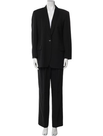 Giorgio Armani Wool Pleated Accents Pantsuit