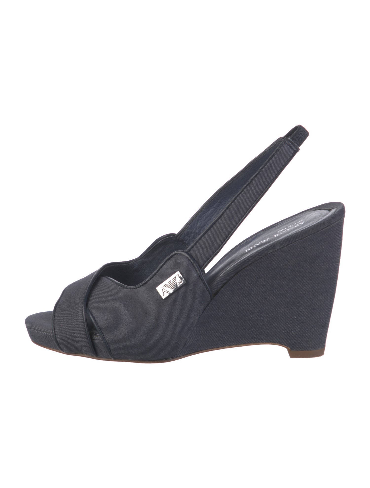 Giorgio Armani Denim Slingback Pumps