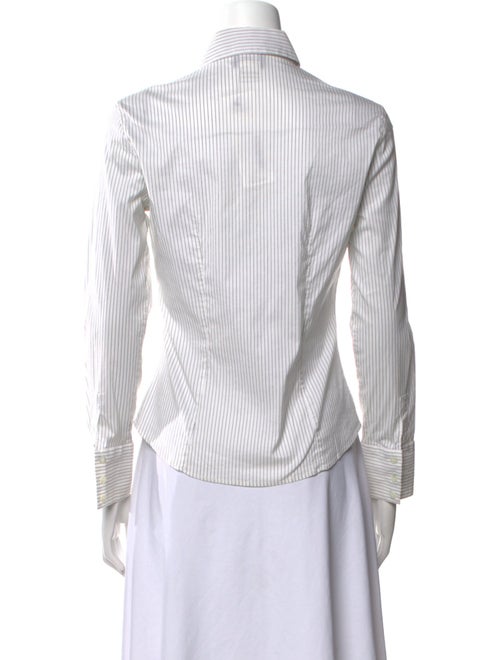Giorgio Armani Striped Long Sleeve Button-Up Top
