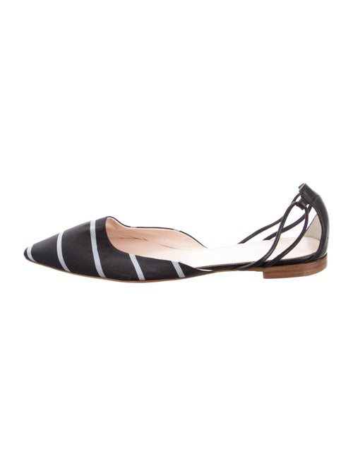 Giorgio Armani Satin Striped D'Orsay Flats