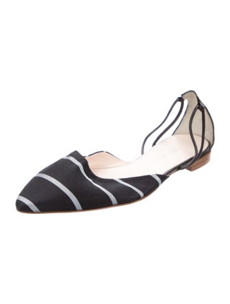 Giorgio Armani Satin Striped D'Orsay Flats