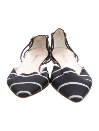 Giorgio Armani Satin Striped D'Orsay Flats