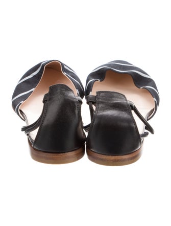 Giorgio Armani Satin Striped D'Orsay Flats