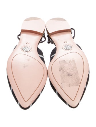 Giorgio Armani Satin Striped D'Orsay Flats