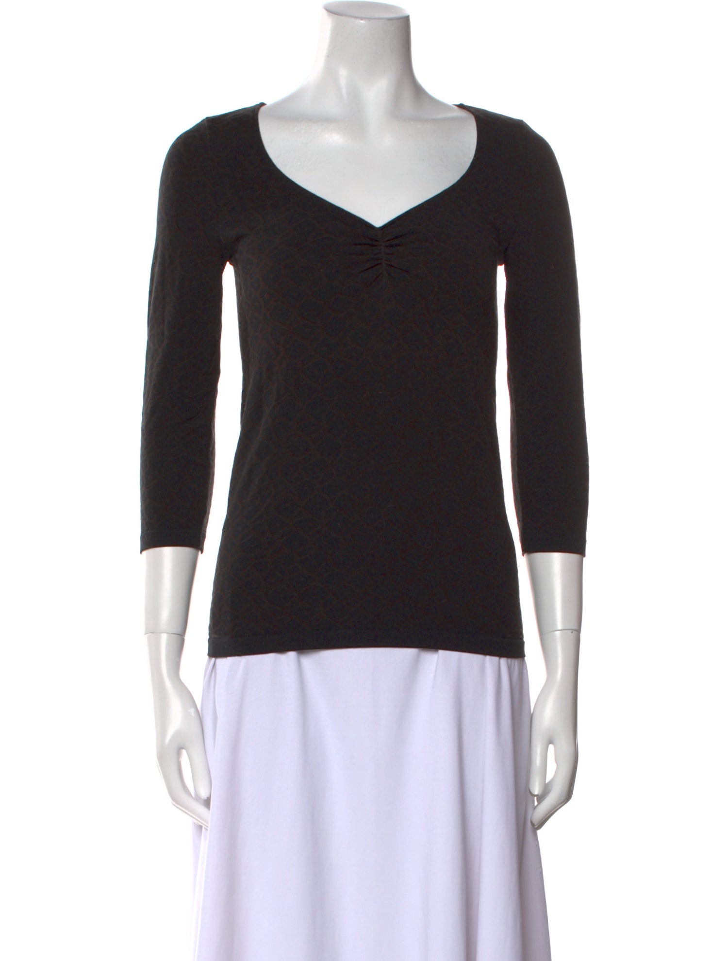 Giorgio Armani V-Neck Three-Quarter Sleeve Top