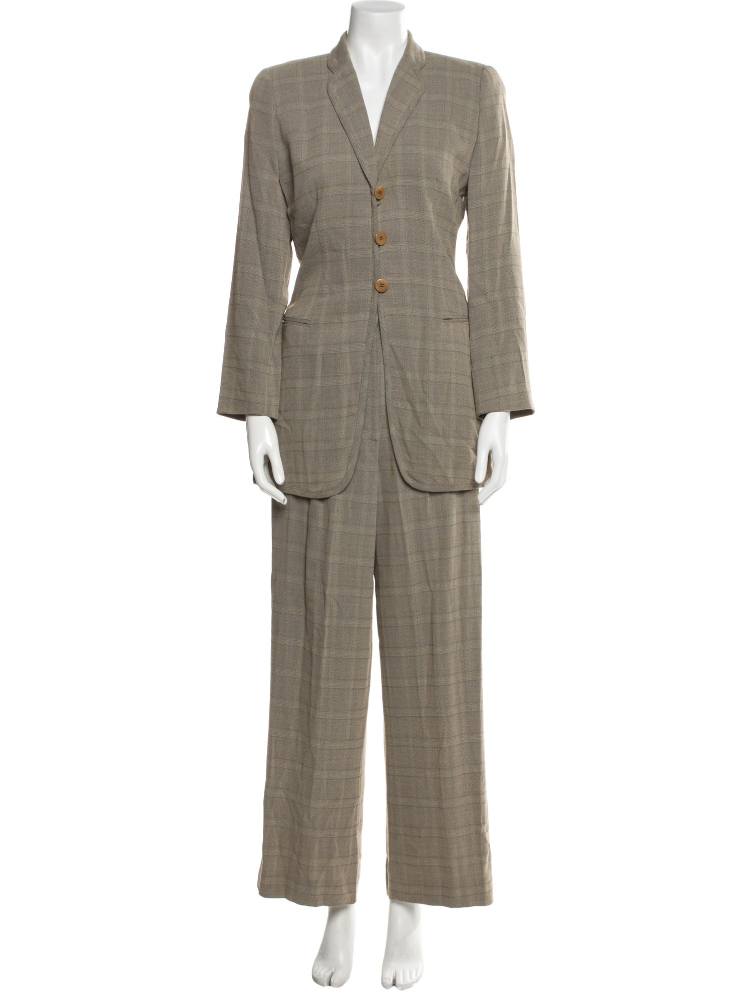 Giorgio Armani Plaid Print Pantsuit