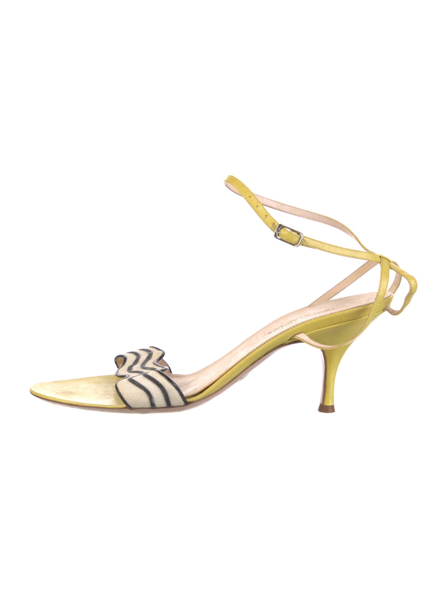 Giorgio Armani Leather Striped Sandals