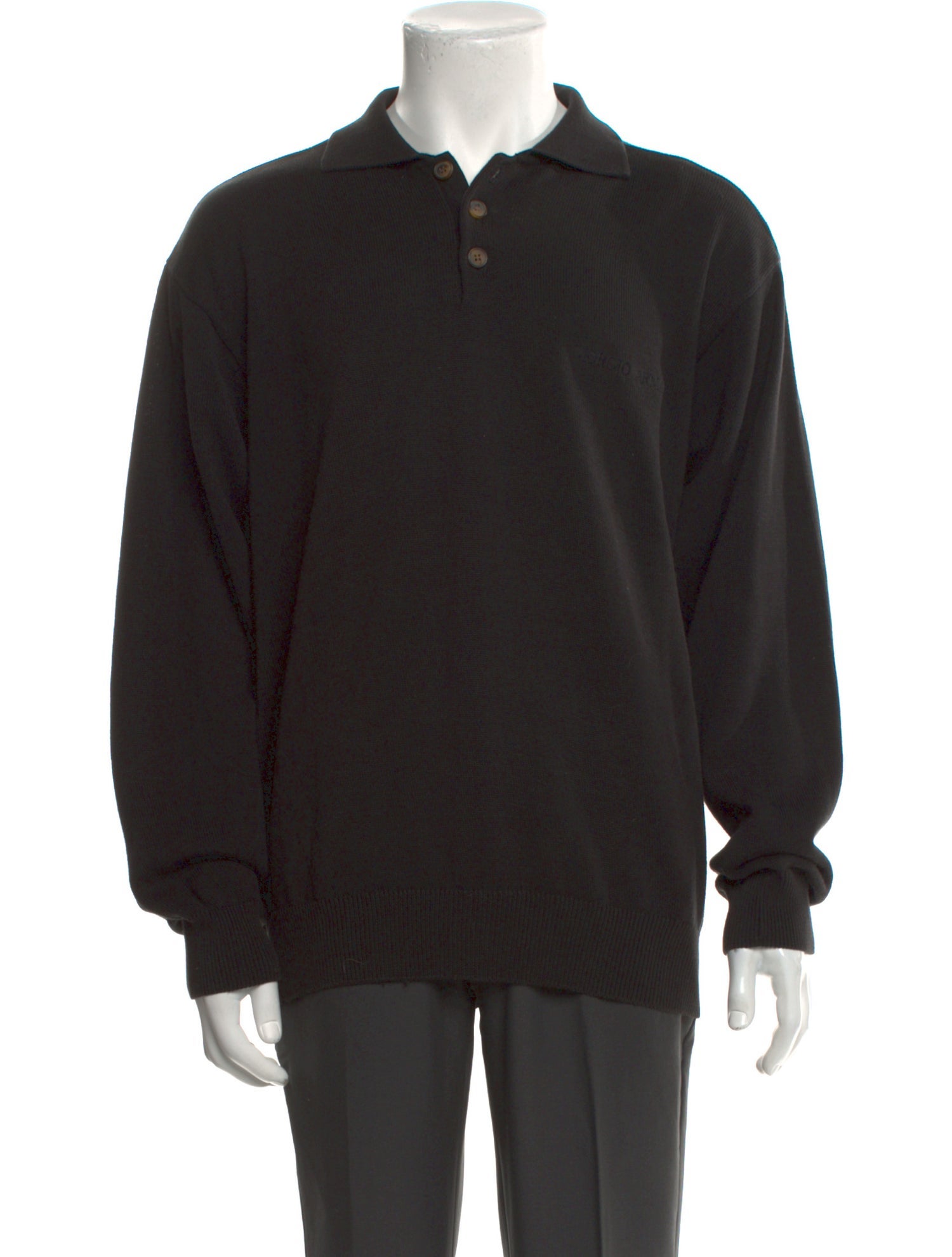 Giorgio Armani Crew Neck Long Sleeve Polo Shirt