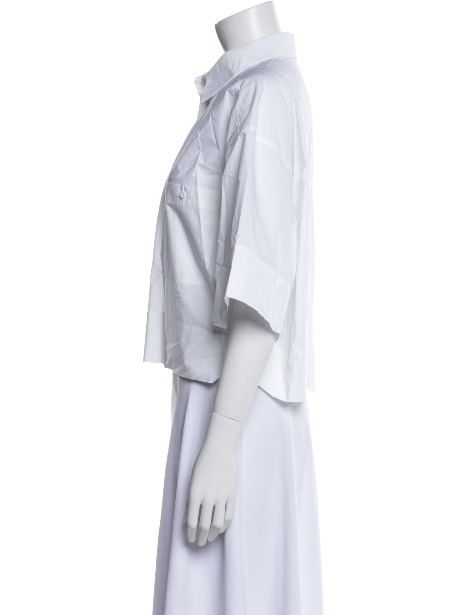 Giorgio Armani Three-Quarter Sleeve Button-Up Top