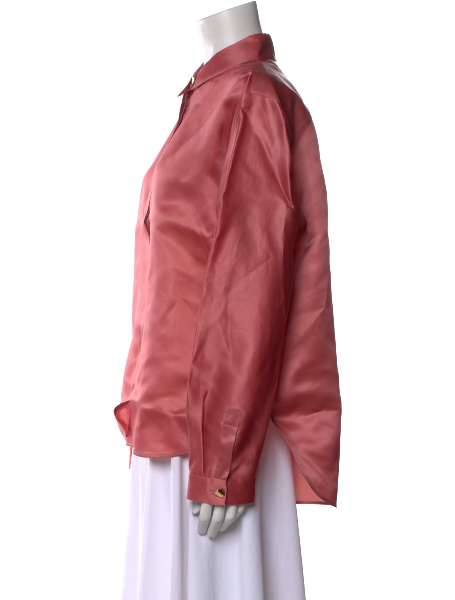 Giorgio Armani Silk Long Sleeve Button-Up Top w/ Tags