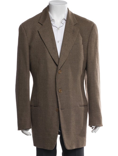 Giorgio Armani Virgin Wool Printed Overcoat