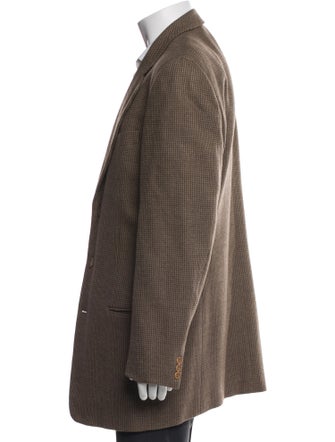 Giorgio Armani Virgin Wool Printed Overcoat
