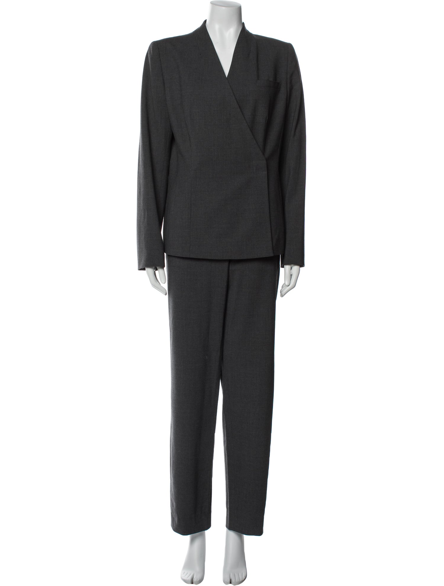 Giorgio Armani Virgin Wool Ruffle Embellishment Pantsuit