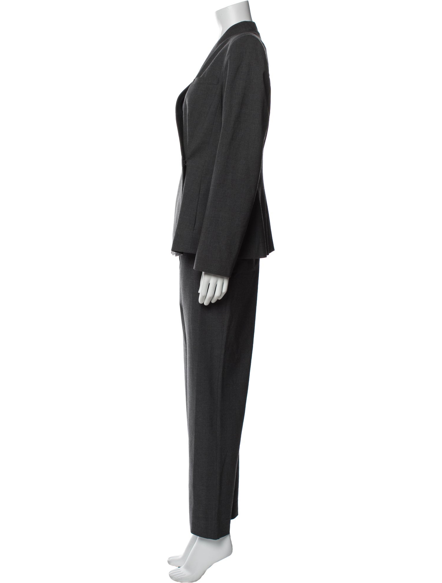 Giorgio Armani Virgin Wool Ruffle Embellishment Pantsuit