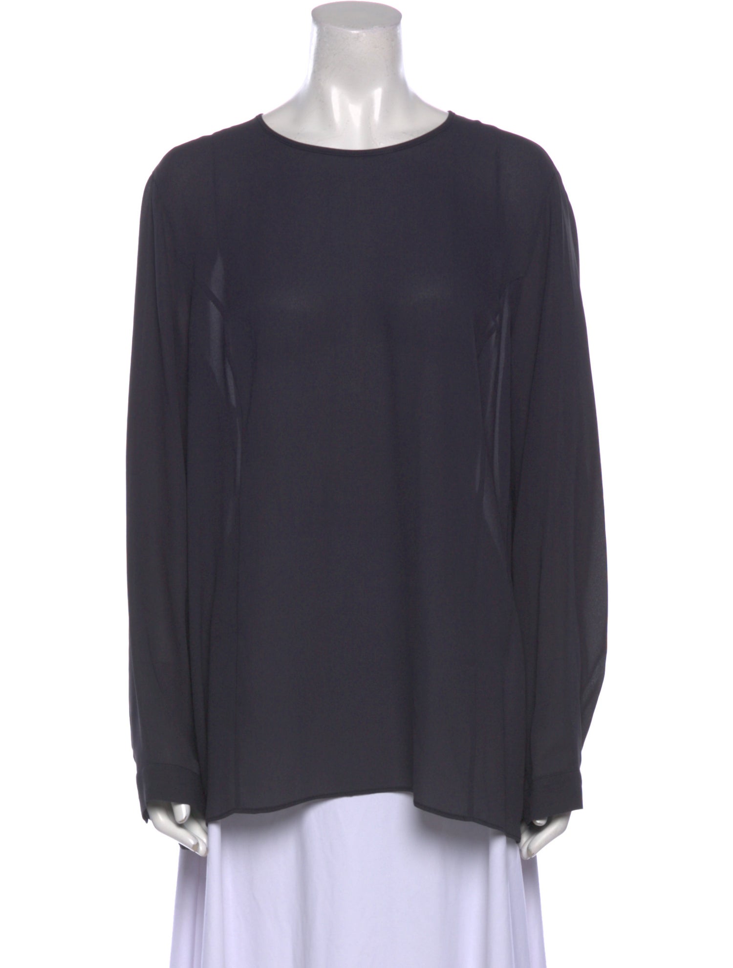 Giorgio Armani Silk Scoop Neck Blouse