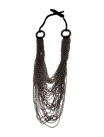 Giorgio Armani Crystal & Velvet Multistrand Collar Necklace