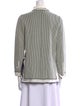 Giorgio Armani Striped Three-Quarter Sleeve Button-Up Top
